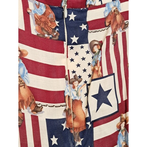 Sharon Young Cowgirl Western American Patriotic Maxi Skirt 14 Cowboy - Picture 6 of 12